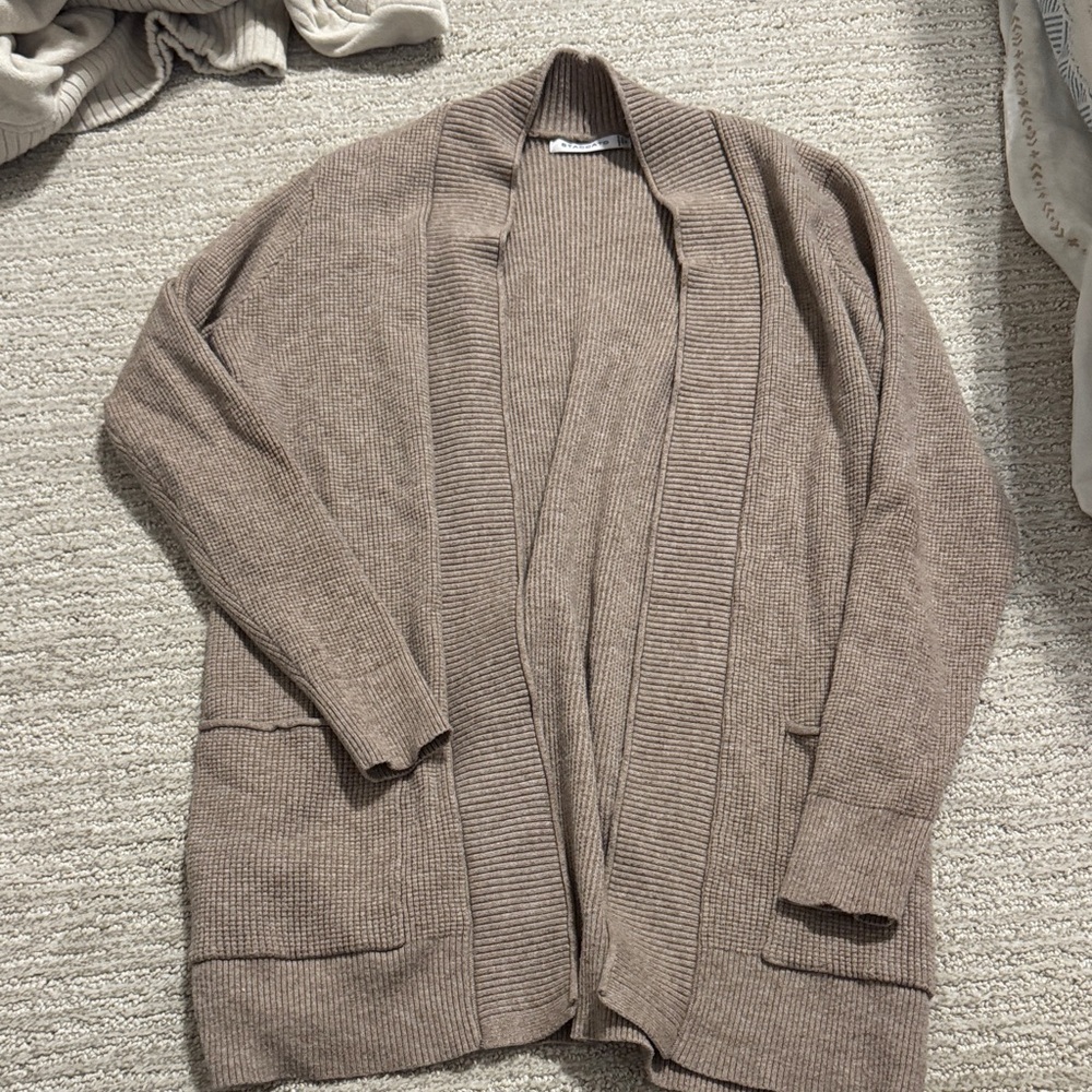 Staccato Tan Ribbed Knit Cardigan